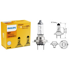 Лампочка галогенова H7 12V55W +30% 2 штуки PHILIPS. 12972PRC2 Лампочка галогенова H7 12V55W +30% 2 штуки PHILIPS. 12972PRC2