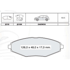 Колодки передні Daewoo Lanos, Sens, Matiz виробник INTELLI