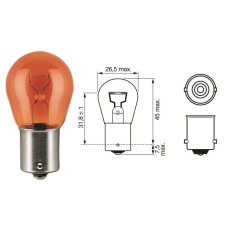 Лампочка одноконтактна з цоколем жовта 12V 21W BOSCH. 1 987 302 239 Лампочка одноконтактна з цоколем жовта 12V 21W BOSCH. 1 987 302 239