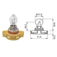 Лампочка USA в задні і передні протитуманні фари 12V 24W Power +30% BREVIA. 12225C