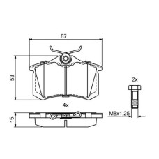 Колодки задні VW Passat B3, B4, Golf II, III, Polo IV, V без датчиків виробник LPR Колодки задні VW Passat B3, B4, Golf II, III, Polo IV, V без датчиків виробник LPR