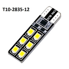 Лампочка LED безцокольна біла 12V CANBUS T10-2835-12smd Блістер 2 штуки виробник Balaton. BL157