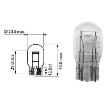 Лампочка безцокольна двоконтактна 12V 21/5W PHILIPS. 12066 CP Лампочка безцокольна двоконтактна 12V 21/5W PHILIPS. 12066 CP