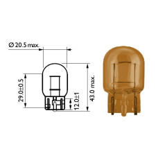 Лампочка безцокольна жовта 12V 21W PHILIPS. 12071CP Лампочка безцокольна жовта 12V 21W PHILIPS. 12071CP