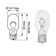 Лампочка безцокольна 12V 16W OSRAM. 921