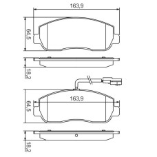 Колодки передні Renault Master III, Opel Movano B, Nissan NV400 10- (+датчик) BOSCH Колодки передні Renault Master III, Opel Movano B, Nissan NV400 10- (+датчик) BOSCH