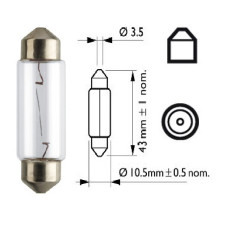 Лампочка в плафон салона 12V 5W (43мм) PHILIPS. 12864CP Лампочка в плафон салона 12V 5W (43мм) PHILIPS. 12864CP