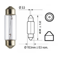 Лампочка в плафон салона 12V 5W (40мм) PHILIPS. 12844CP Лампочка в плафон салона 12V 5W (40мм) PHILIPS. 12844CP