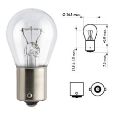 Лампочка одноконтактна з цоколем P21W 12V 21W PHILIPS. 12498CP Лампочка одноконтактна з цоколем P21W 12V 21W PHILIPS. 12498CP