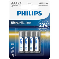 Батарейки циліндричні лужні ULTRA ALKALINE AAA 1.5V / 4 штуки БЛІСТЕР