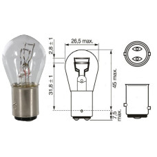Лампочка двохконтактна з цоколем P21/5W 12V 21/5W PHILIPS. 12499CP Лампочка двохконтактна з цоколем P21/5W 12V 21/5W PHILIPS. 12499CP