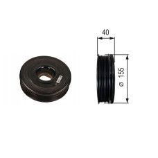 Демпфер-шків валу колінчатого Renault, Opel, Nissan Qashqai 2008-2012, X-Trail 2007. 12 30 327 62R